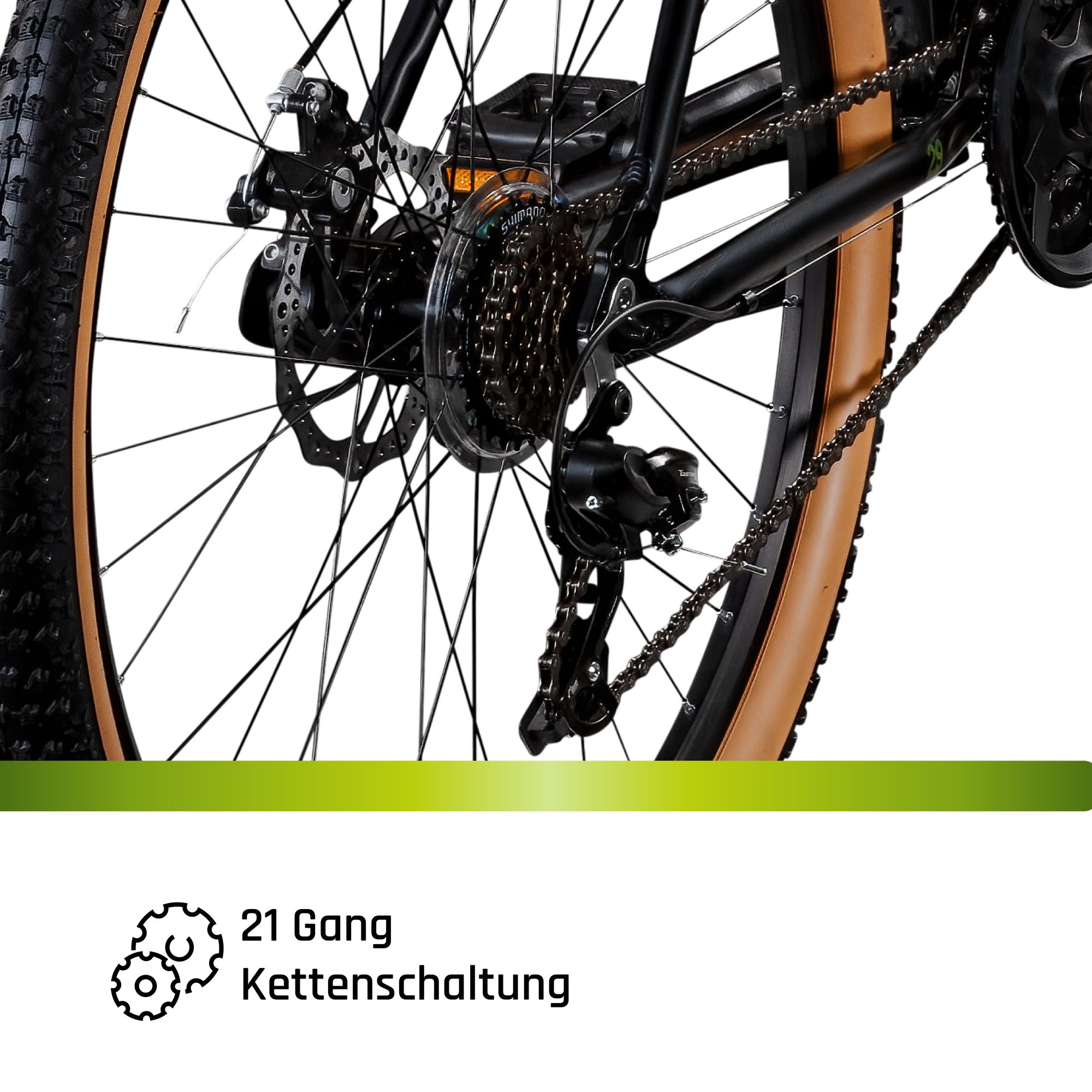 Galano Mountainbike Toxic 29", 21 Gang, Kettenschaltung, Mountainbike Hardtail 29 Zoll MTB Fahrrad – Bild 5 von 5