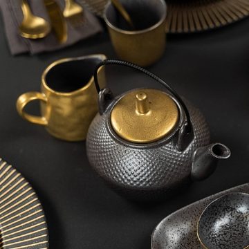 Werner Voß Kochtopf Werner Voß Teekanne Ceylon schwarz/gold Porzellan/Metall