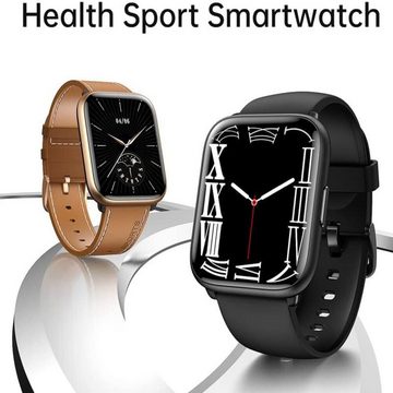 findtime Smartwatch (1,78 Zoll, Android, iOS), mit Herzfrequenz-Monitor Schlaf,Schrittzähler,Kalorien,WasserdichtIP68