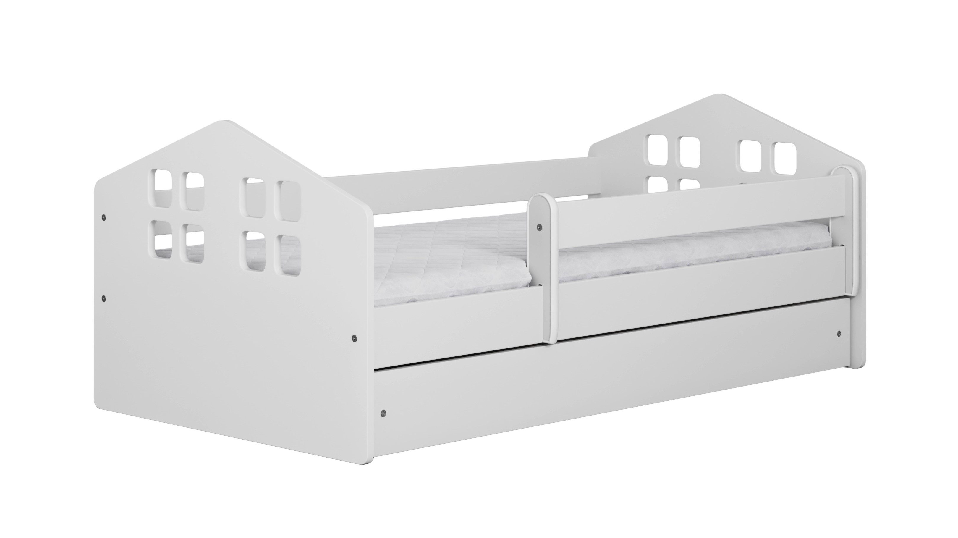 99rooms Bettgestell Denis (Bett, Kinderzimmerbett), Modern Design, Liegekomfort, Mit Lattenrost und Matratze
