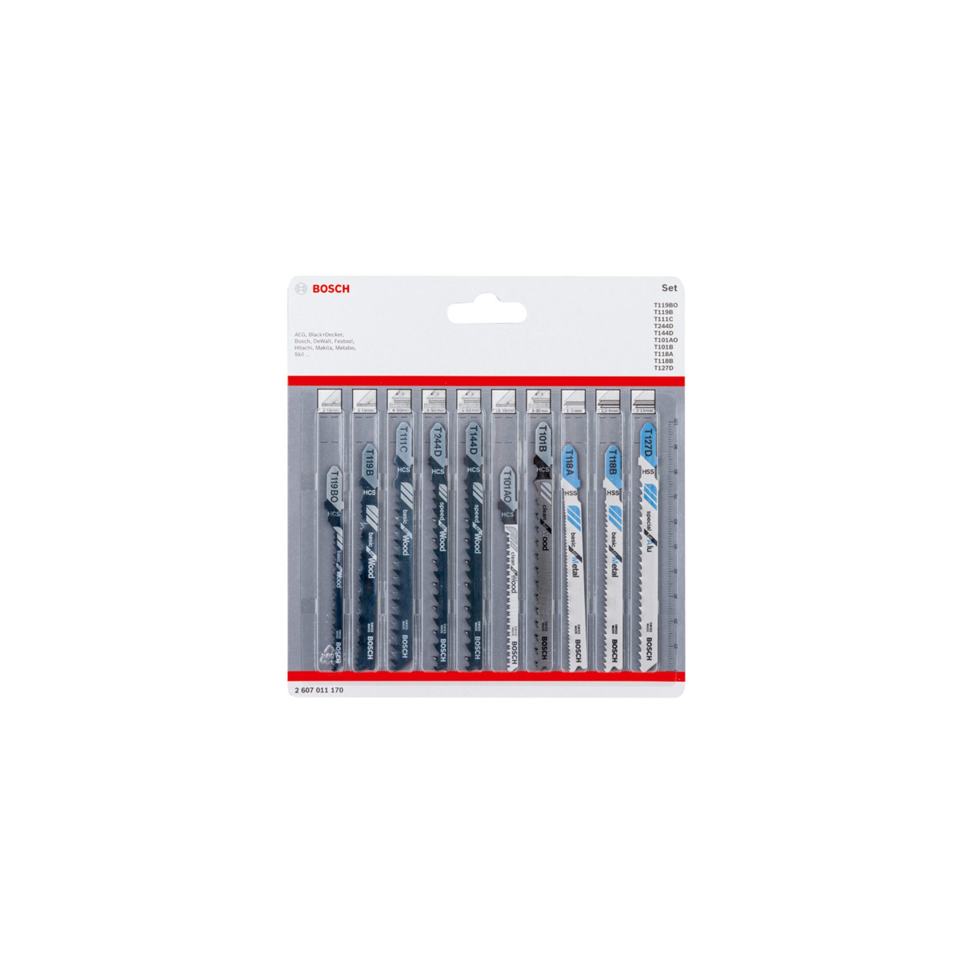 Bosch Professional Stichsäge Bosch Stichsägeblatt-Set Wood and Metal 10-teilig