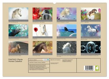 CALVENDO Wandkalender FANTASY Pferde Horses Caballos (Premium, hochwertiger DIN A2 Wandkalender 2023, Kunstdruck in Hochglanz)