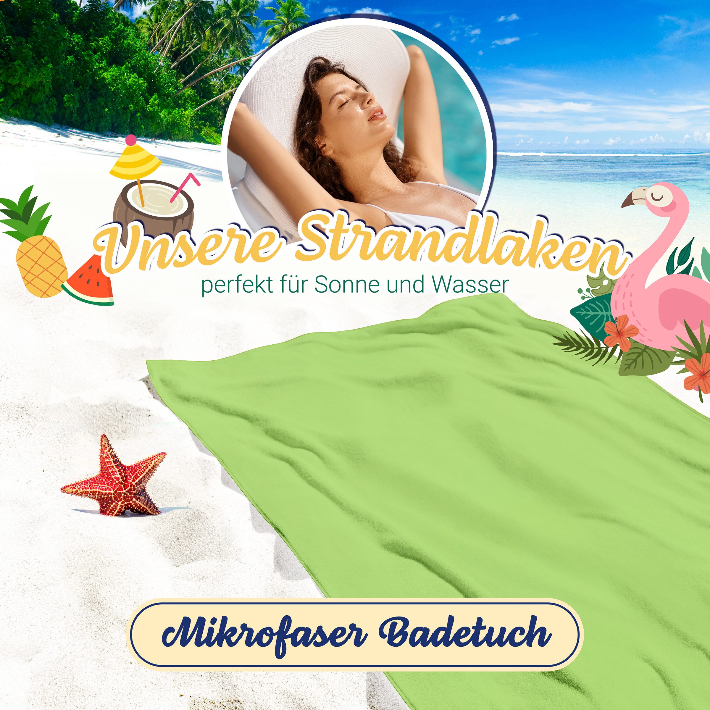 ZOLLNER Strandtuch, Mikrofaser (1-St), 90 x 180 cm, 80% Polyester, 20% Poly günstig online kaufen