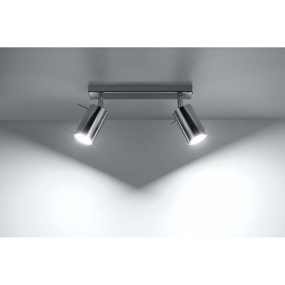 LED Spots Deckenspot, inklusive, nicht Deckenlampe verstellbare Chrom Leuchtmittel etc-shop Deckenleuchte 2-flammig Stahl