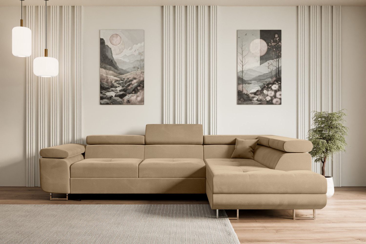 ALTDECOR Ecksofa GUSA-L, Couch mit Schlaffunktion, Wohnzimmer - Wohnlandsch günstig online kaufen