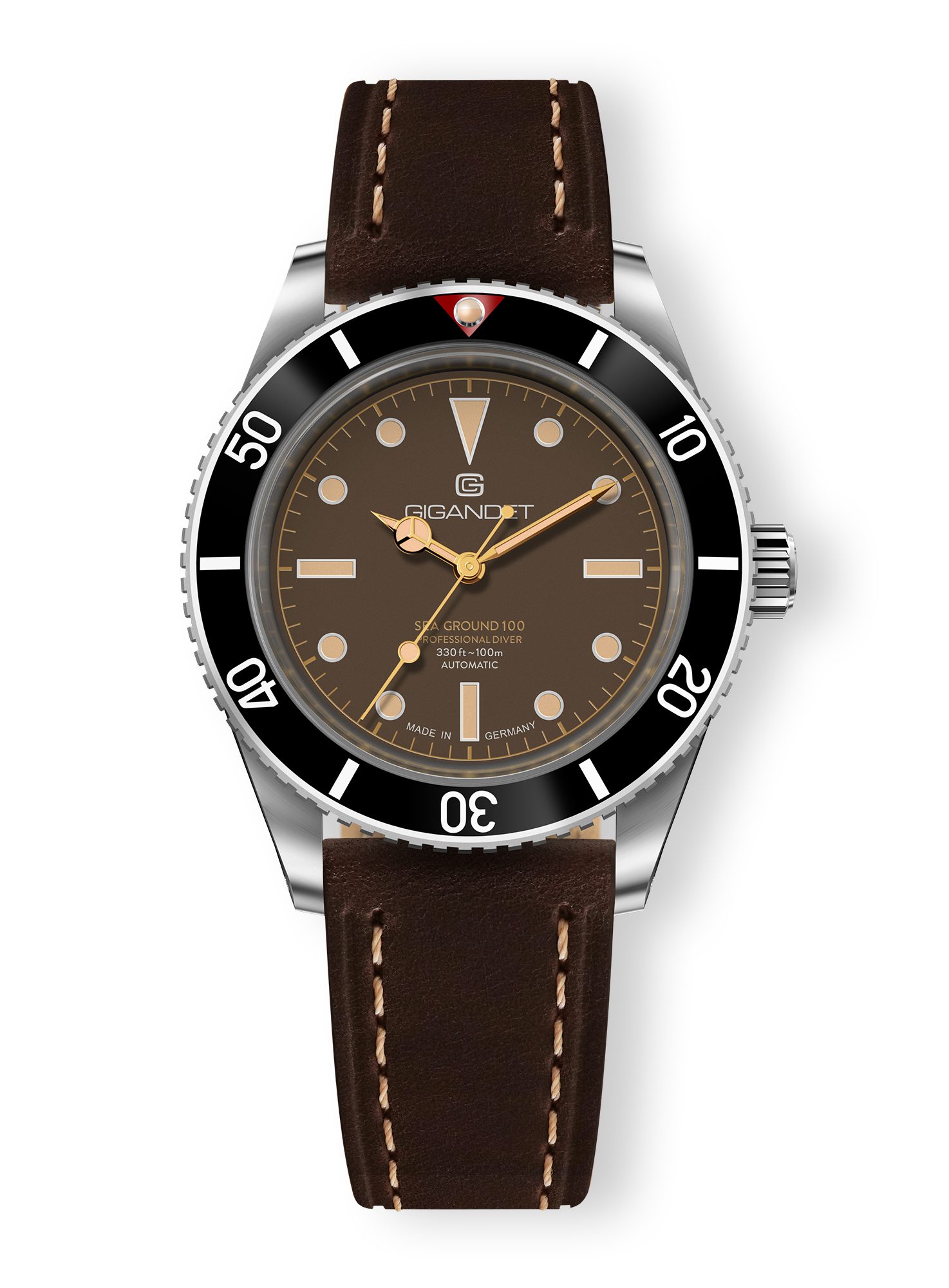 Gigandet Automatikuhr SEA GROUND 100, Made in Germany, Saphirglas, Swiss SuperLuminova, Glasboden