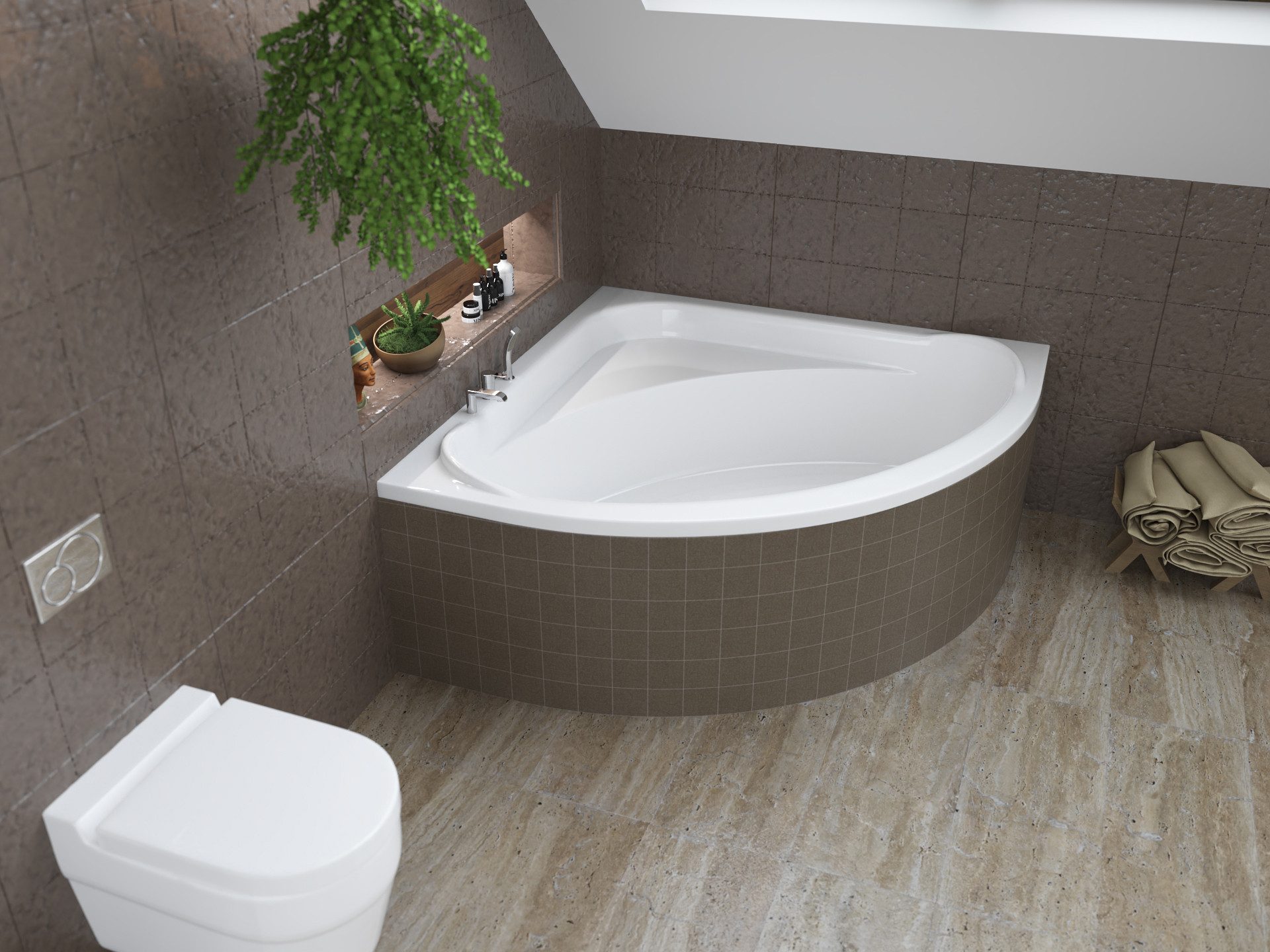 Thumbnail - KOLMAN Badewanne Eckbadewanne Standard 140x140, Ablaufgarnitur & Füße GRATIS