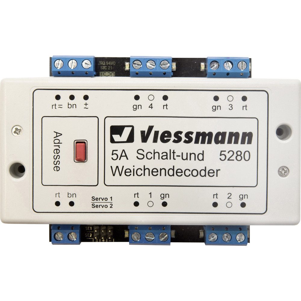 Viessmann Modelltechnik Modelleisenbahn-Fahrregler Viessmann Modelltechnik 5280 Schalt- und Weichendecoder Baustein