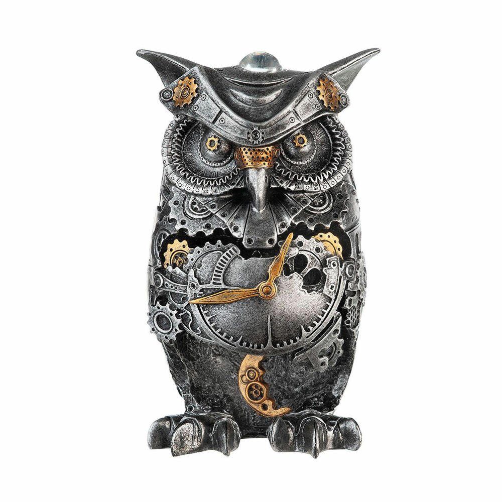 Casablanca by Gilde Dekofigur Steampunk Owl Silberfarben Kupfer, aus der  Themenwelt Steampunk