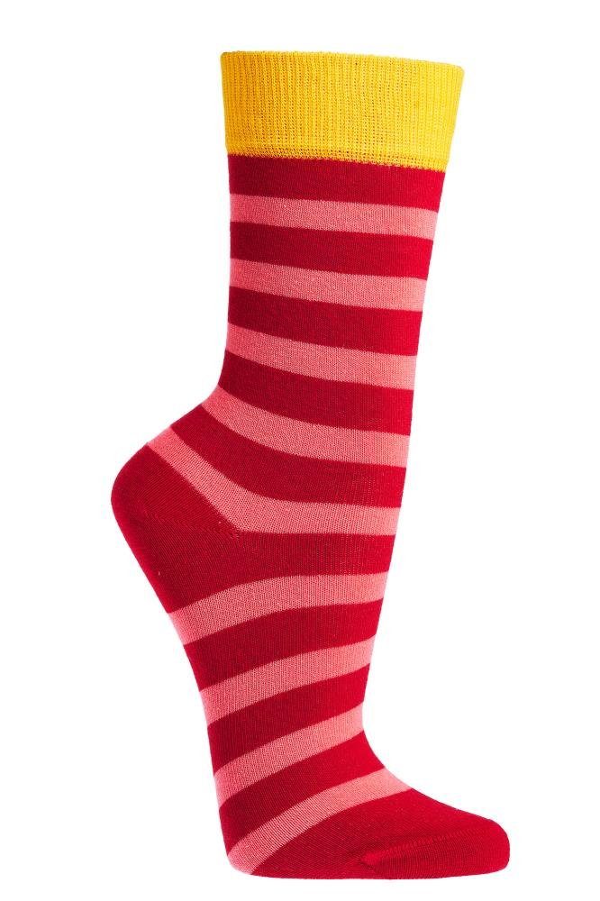 FussFreunde Socken 6 Paar Kindersocken Bio-Baumwolle Ringel für Mädchen & Jungen Rot