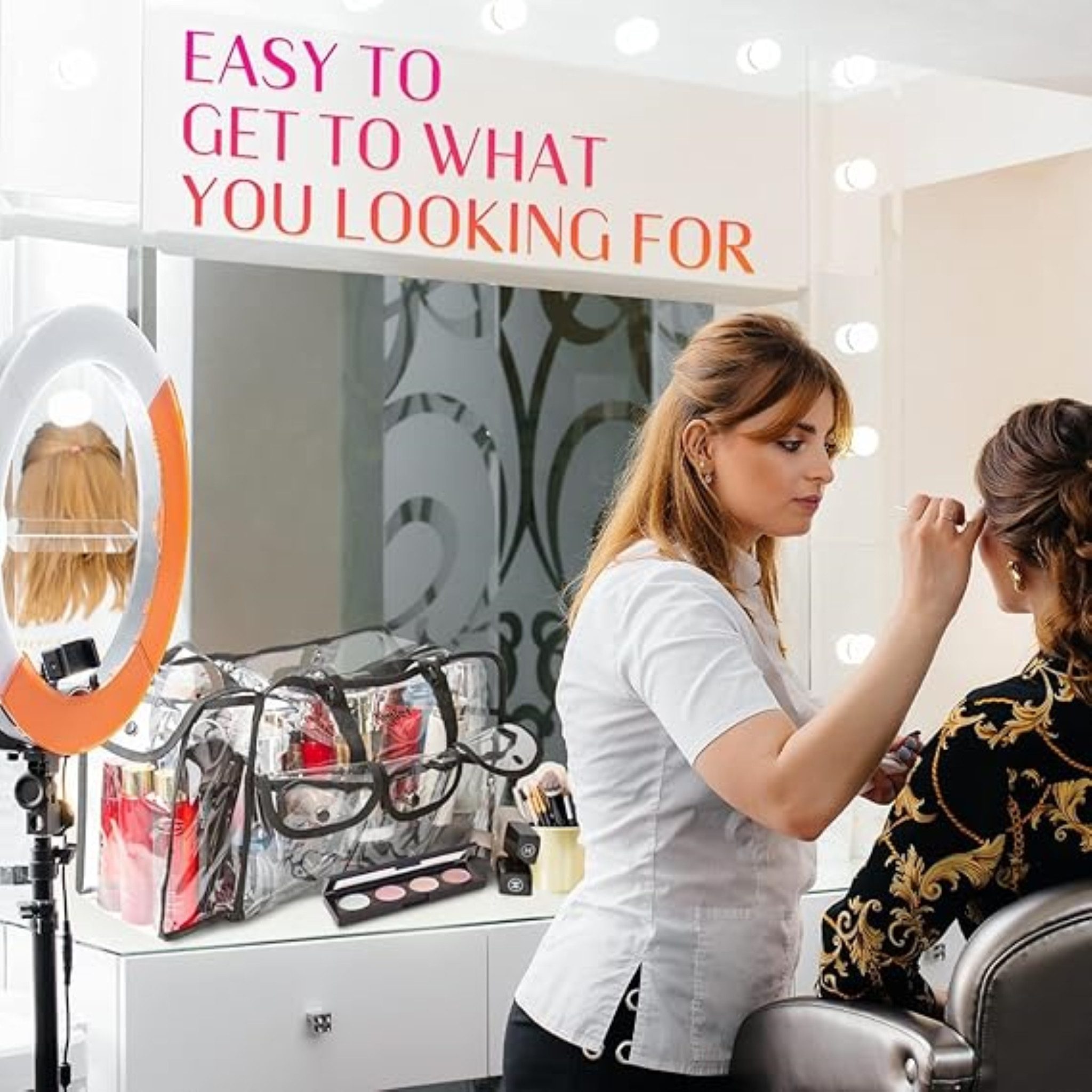 LA CUTE Kosmetiktasche Make-up-Tasche, transparent, mit Außentaschen und Sc günstig online kaufen