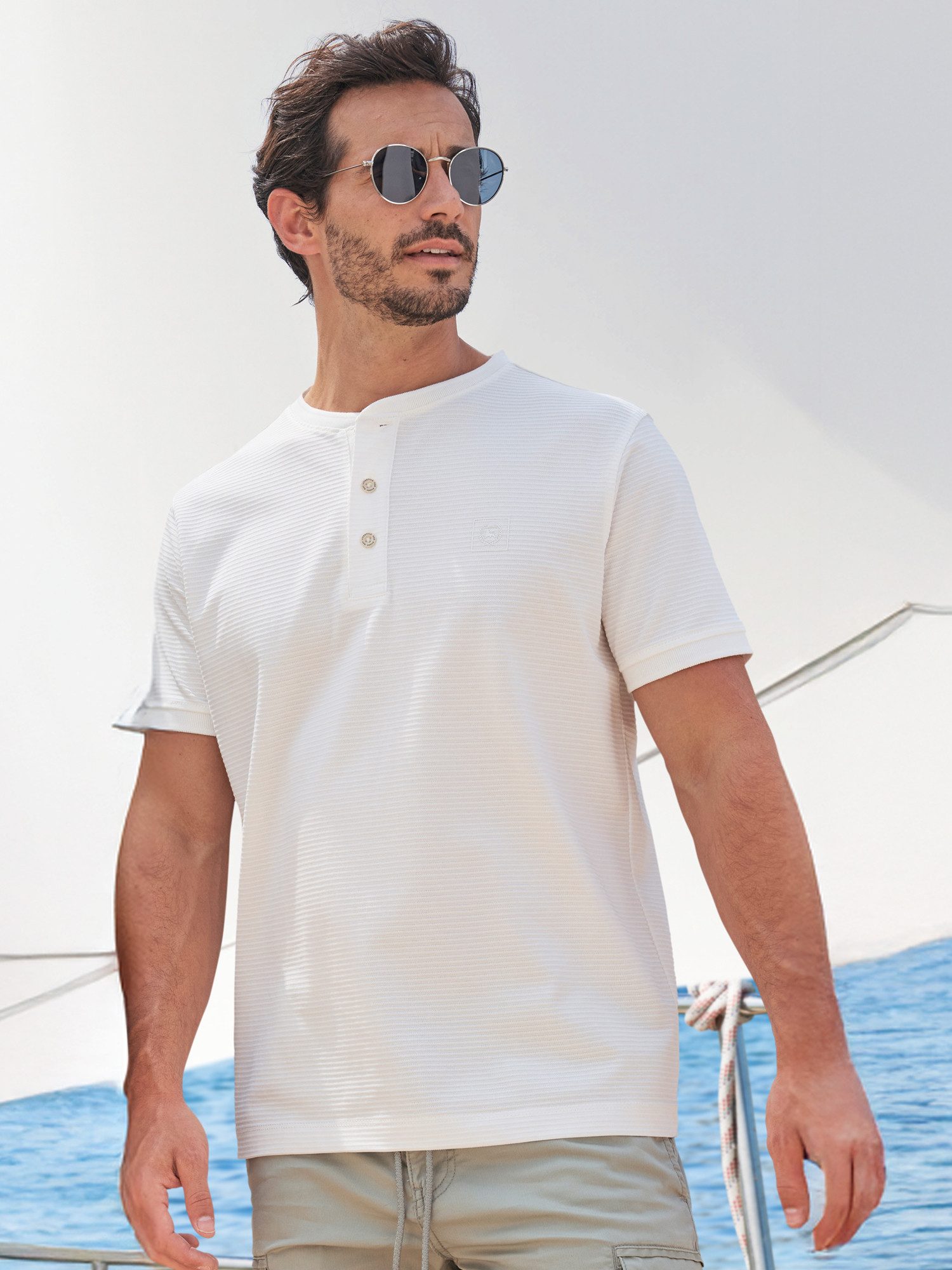 LERROS T-Shirt T-Shirt mit Rundkragen und Cool & Dry Funktion