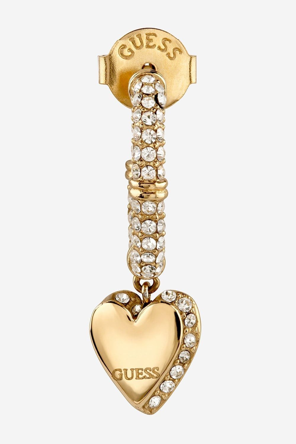 Guess Paar Creolen JUBE06075JWYGT/U, für Damen Herz Pavé Goldfarben