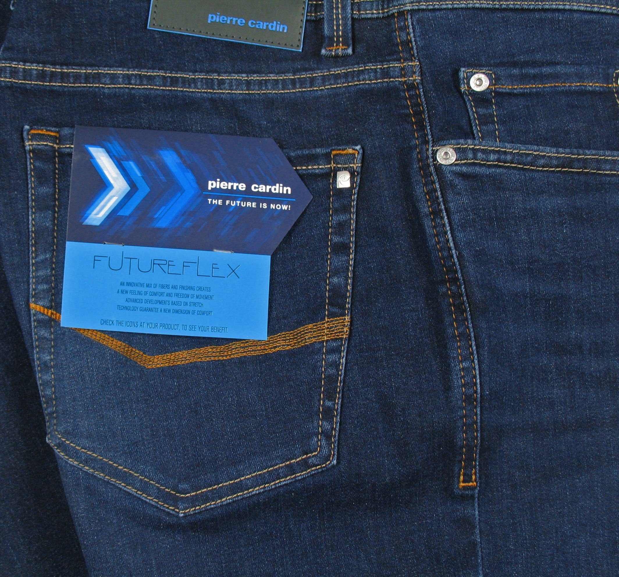 5-Pocket-Jeans Futureflex Used Tapered Cardin Denim Slightly Navy Pierre Blue Lyon