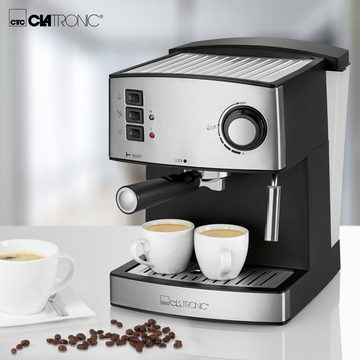 CLATRONIC Espressomaschine ES 3643, Edelstahlfront, Tassenvorwärmfunktion, 15 bar