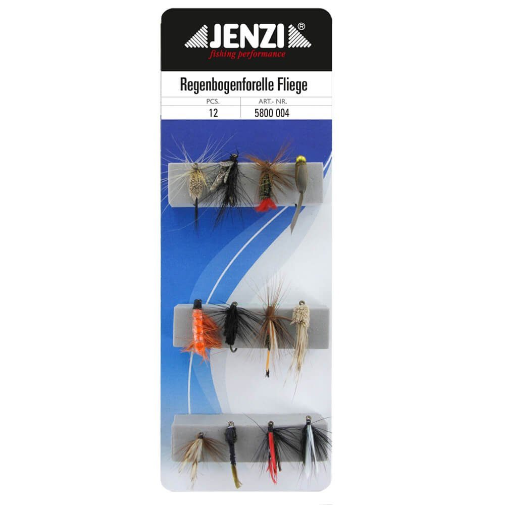 Kunstköder Jenzi Insektenimitate Fliegenset Regenbogenforellen-Fliegen 12Stk.
