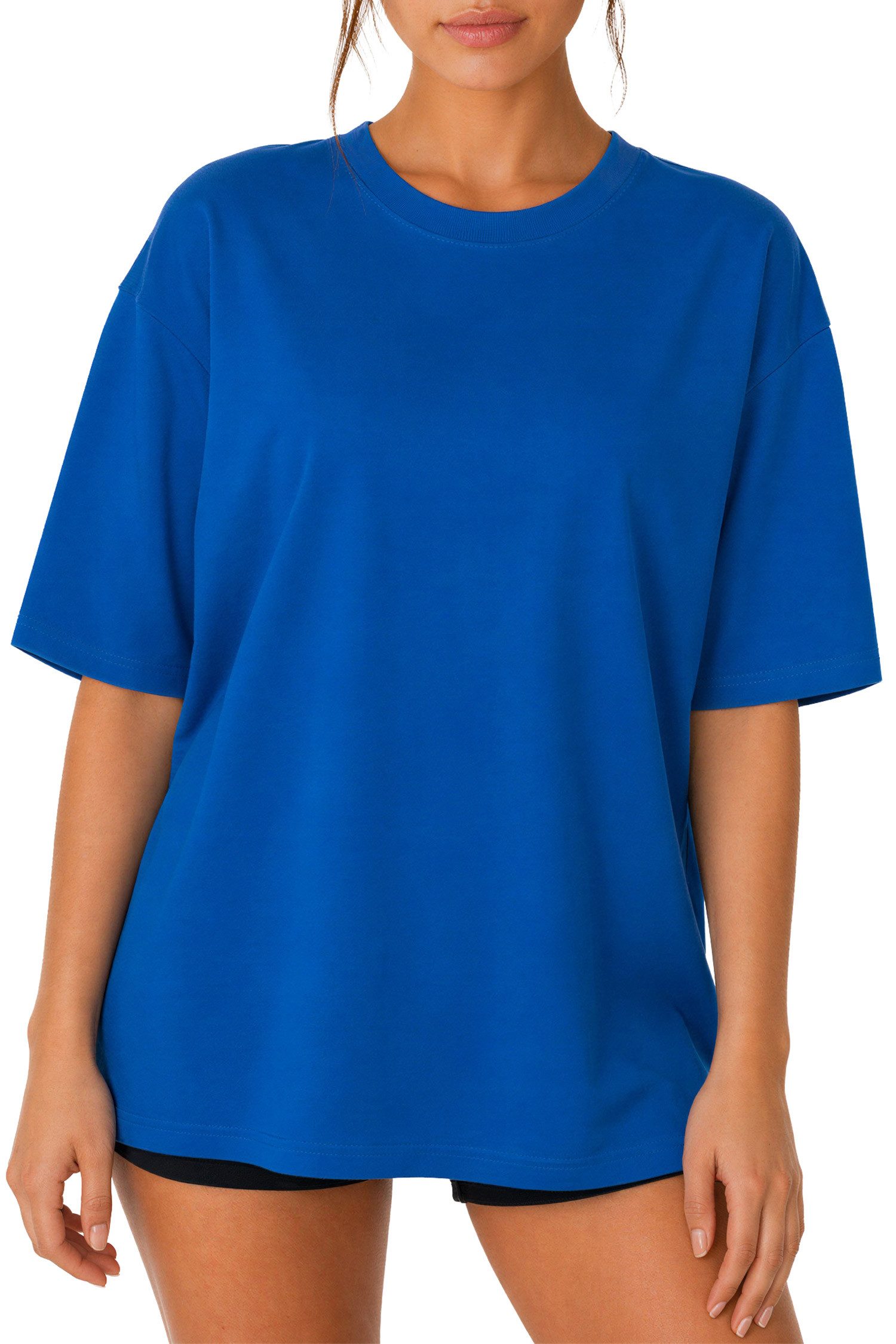 Reichstadt Oversize-Shirt Damen Oversized Kurzarmshirt 25RSW070 Fließendes Baumwolljersey für einen leichten Fall