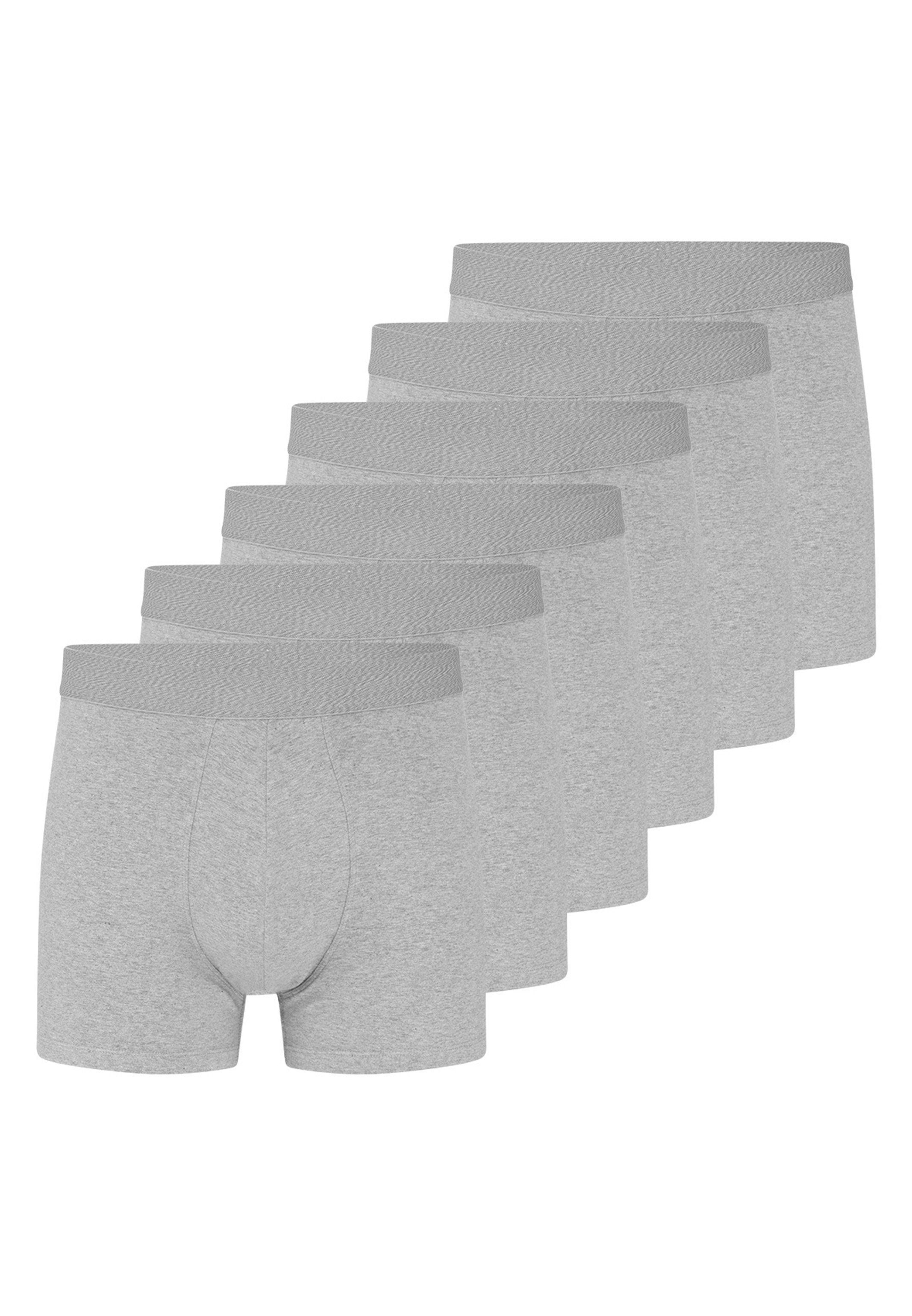 Almonu Retro Boxer 6er Pack Organic Cotton (Spar-Set, 6-St) Retro Short / Pant - Baumwolle - Ohne Eingriff - Atmungsaktiv Grau Melange