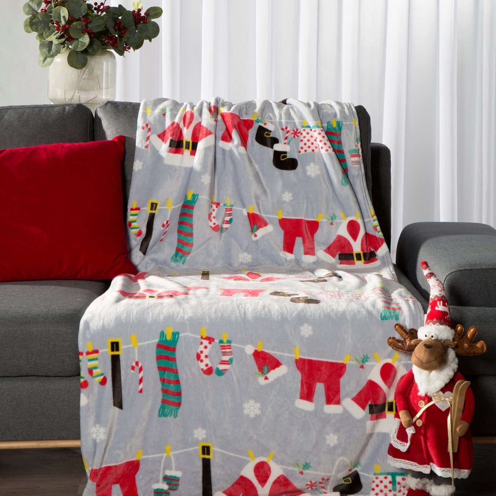 Wohndecke SANTA, Eurofirany, Weihnachtsdecke Winterdecke kuschelig & warm günstig online kaufen