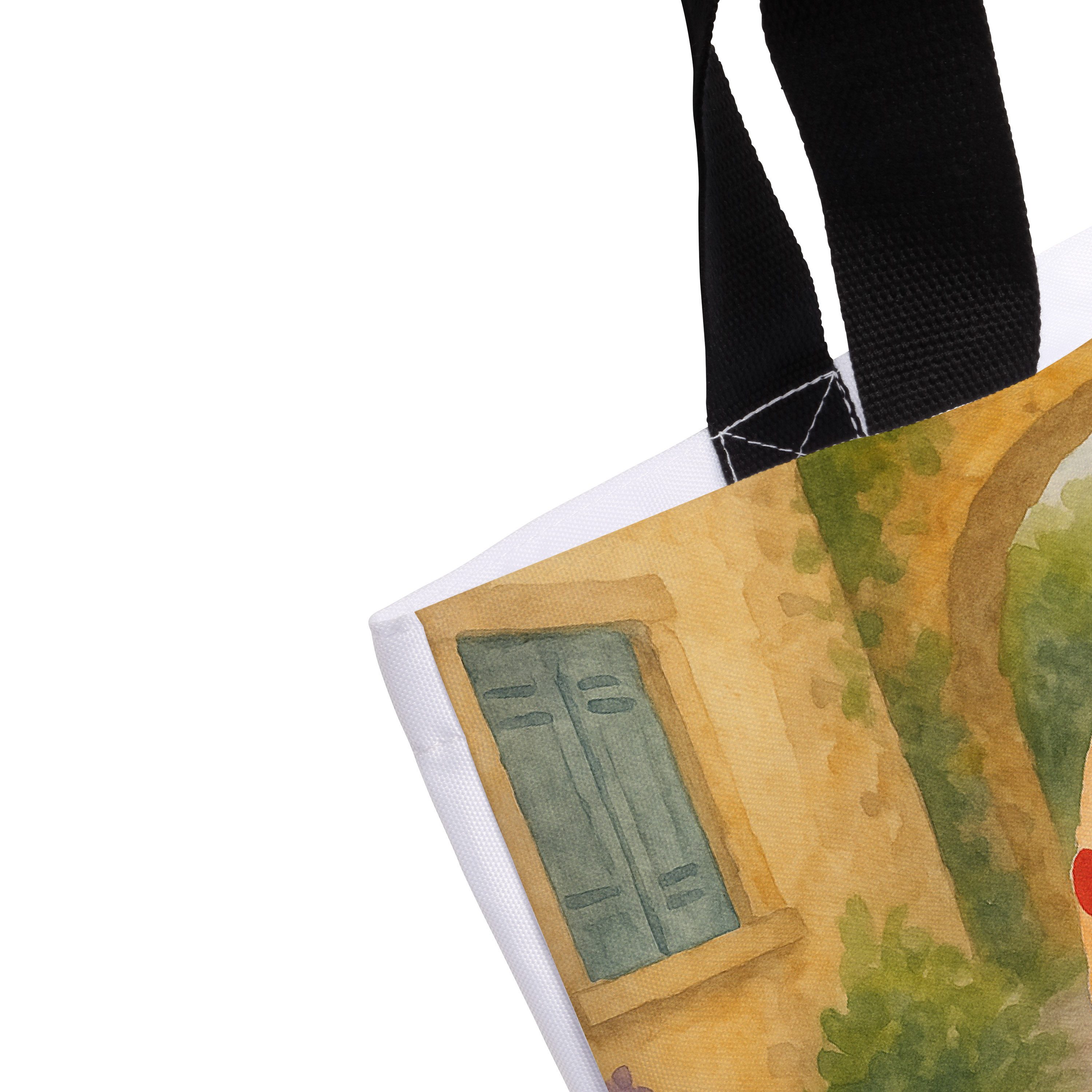 Mr. & Mrs. Panda Shopper Eule Frankreich Design, Tote Bag, Weiß, Genießer, Strandtasche, Bag, (Packung), XL Tasche Frankreich Das Leben Ist schön