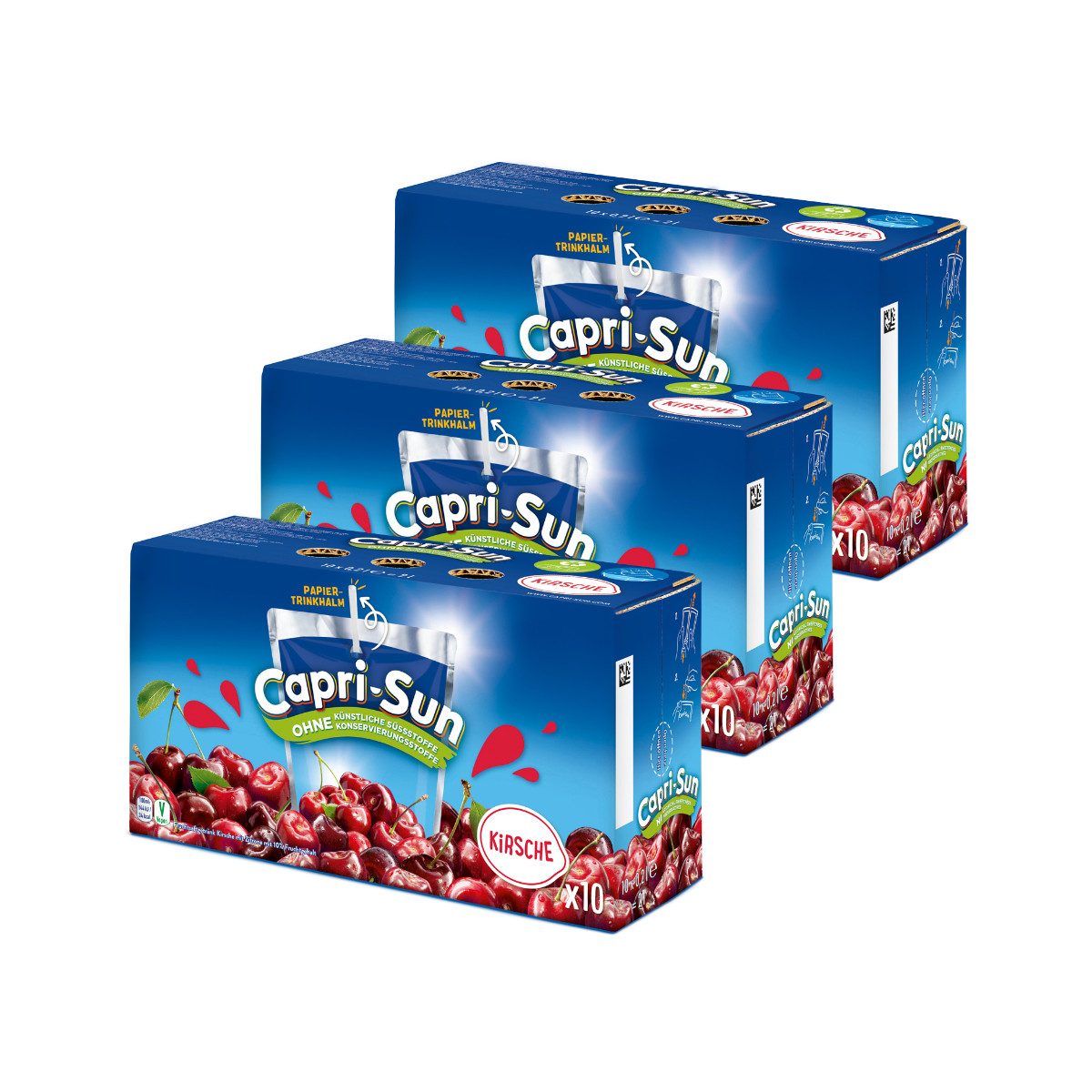 CAPRI-SUN Softgetränk, Capri Sun Kirsche Erfrischungsgetränk Kirschsaft 10x200ml 3er Pack