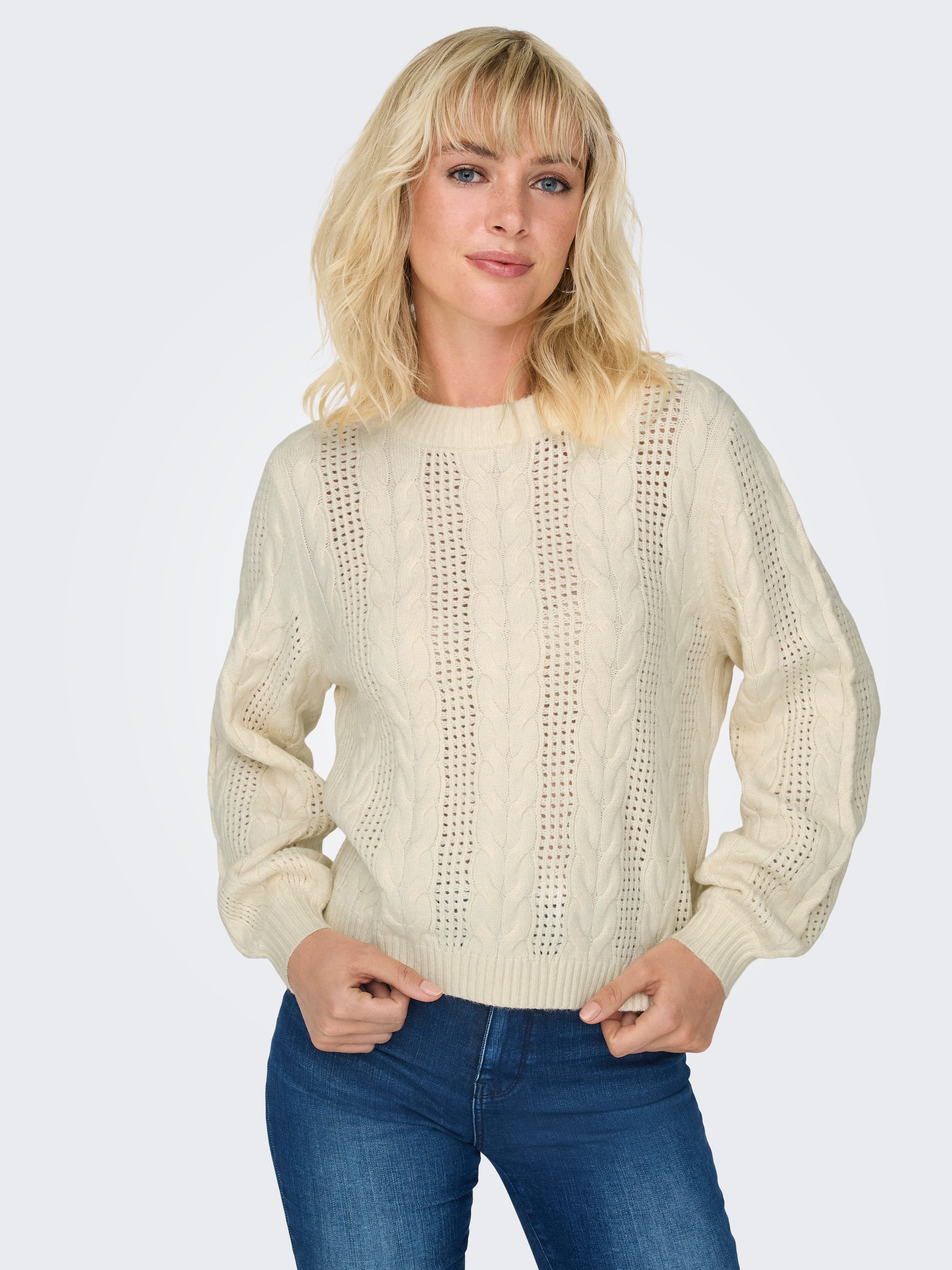 ONLY Rundhalspullover ONLRUBINA LS CABLE O-NECK günstig online kaufen