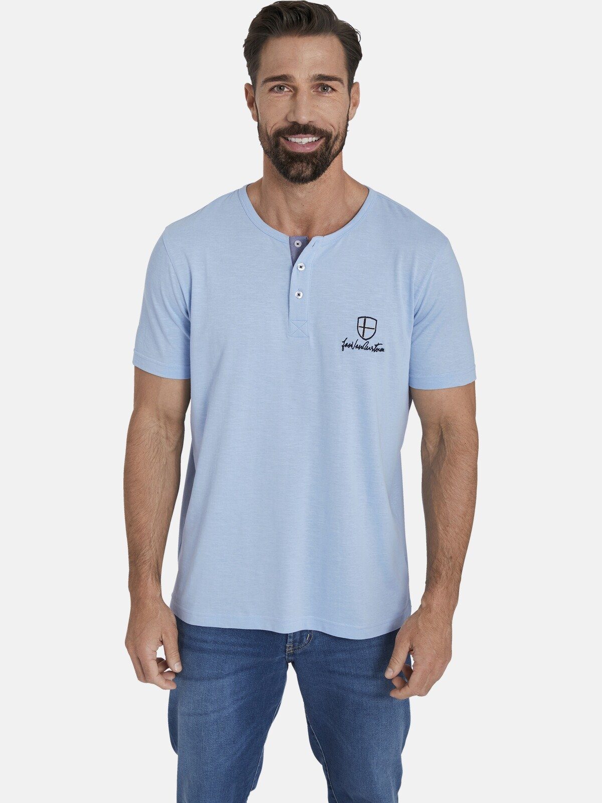 Jan Vanderstorm T-Shirt KLAUDIUS schlichtes Basic in Trendfarbe | T-Shirts