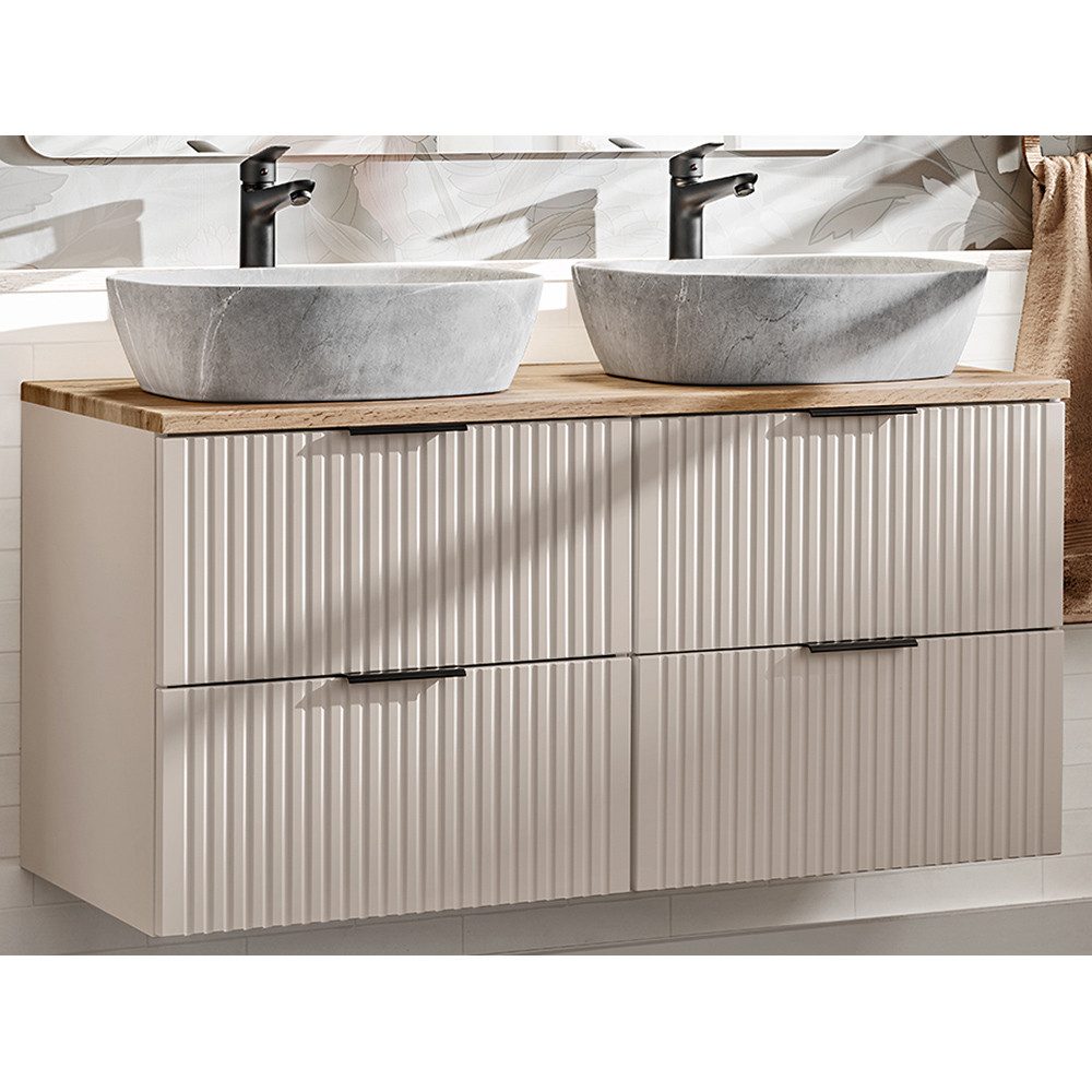Lomadox Doppelwaschtisch ADELAIDE-56-CASHMERE, 120cm mit Keramik-Waschbecke günstig online kaufen