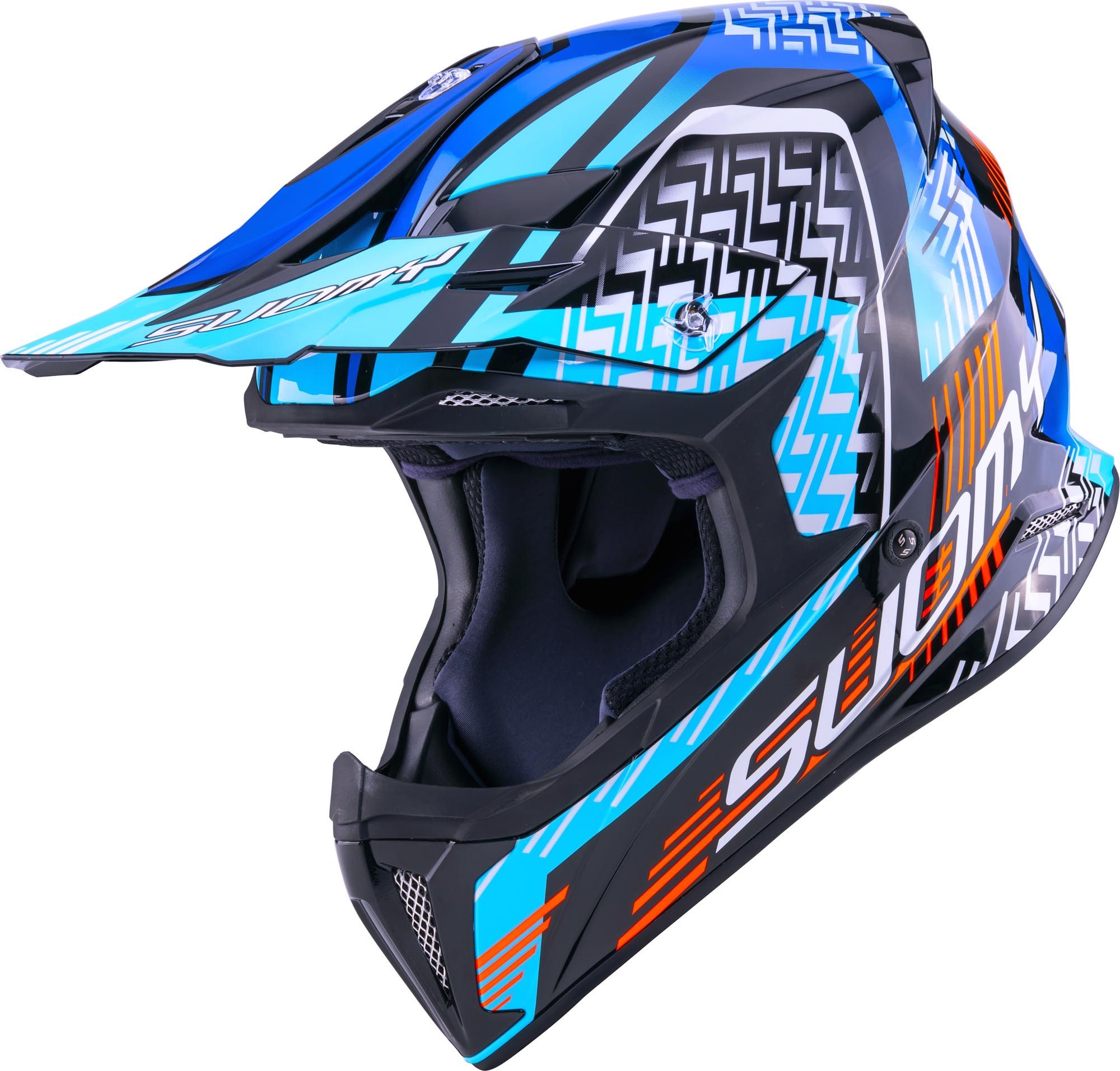 Suomy Motocrosshelm X-Wing Motley Motocross Helm, geeignet für Brillenträger,herausnehmbares Innenfutter,vorbereite