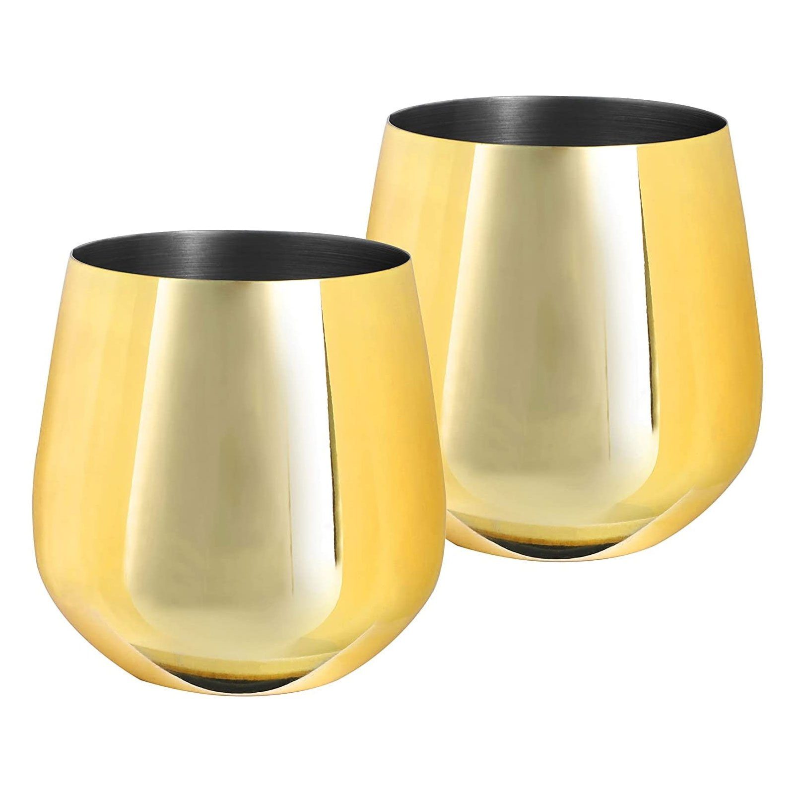 & Glas Wein ECHTWERK Wasserkelch, Edelstahl Gold