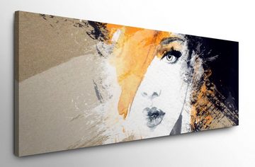 möbel-direkt.de Leinwandbild Bilder XXL Frauengesicht Abstrakt Wandbild auf Leinwand