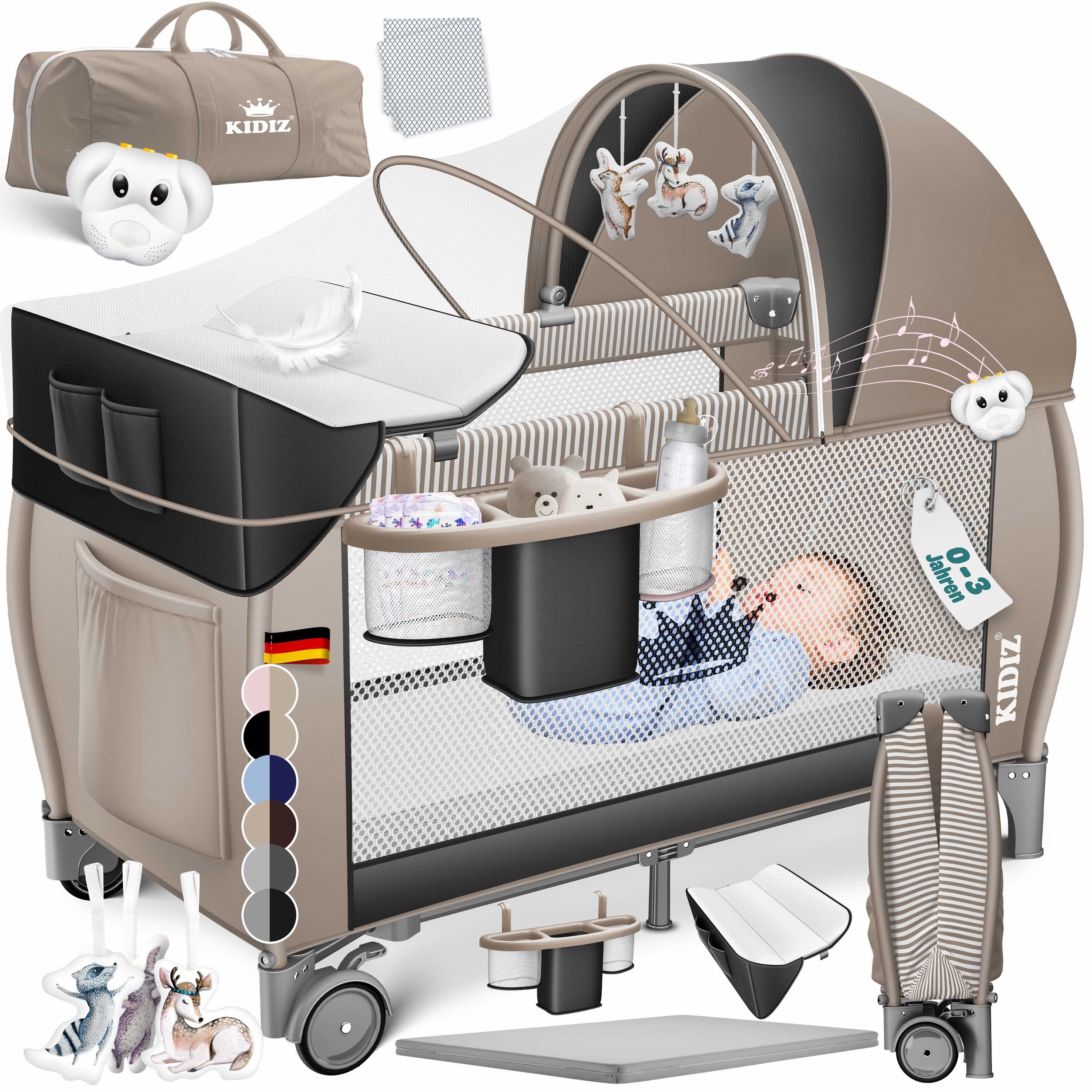 KIDIZ Baby-Reisebett, Babybett Kombi Set mit Matratze & Wickelauflage ab Ge günstig online kaufen