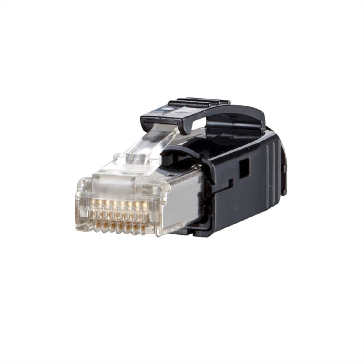 E-DAT Industry IP20 RJ45 plug black, mit Tülle schwarz Netzwerk-Panel