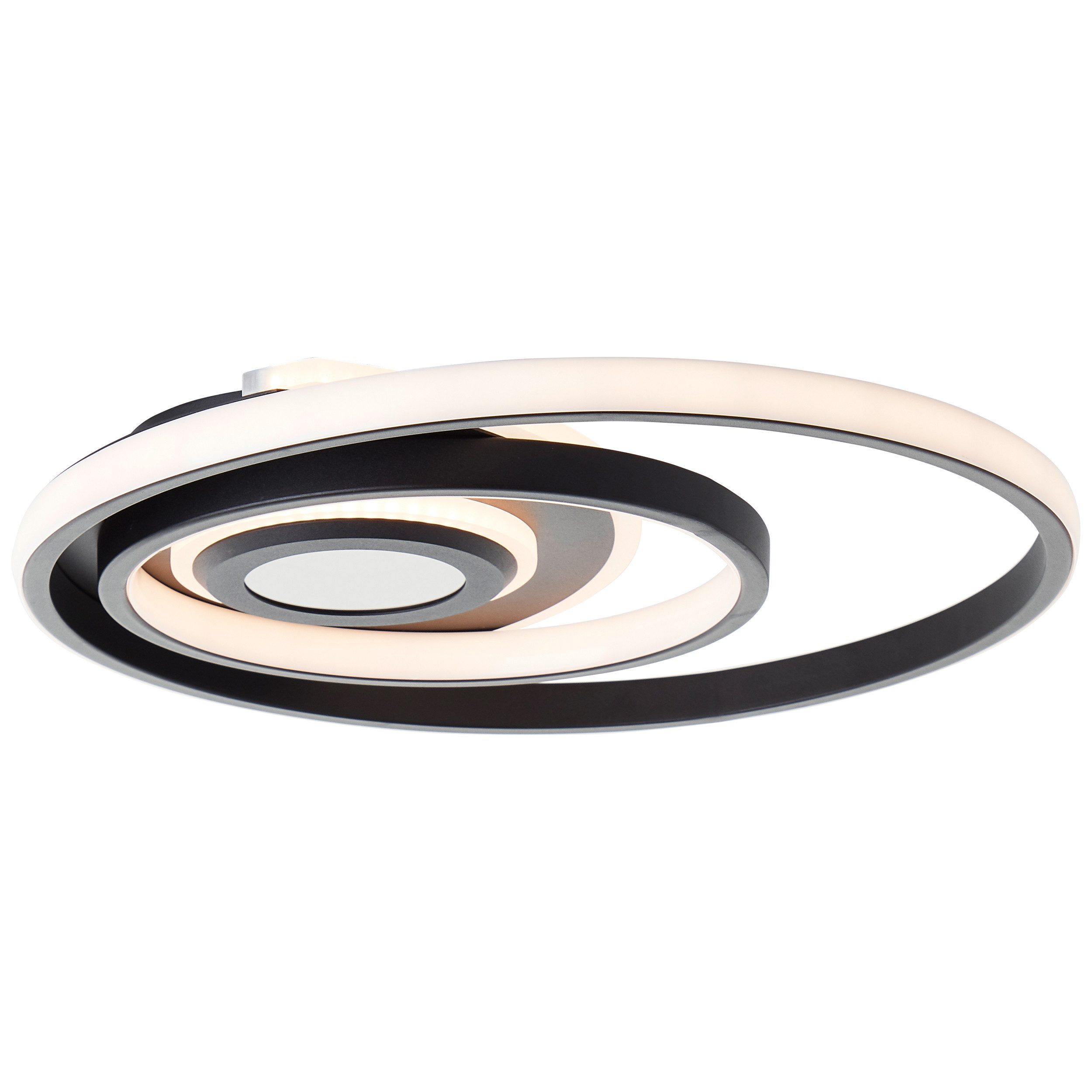 Brilliant LED Deckenleuchte Opame, CCT - über Fernbedienung, Dimmfunktion, Timerfunktion, LED fest integriert, warmweiß - kaltweiß, Ø 41 cm, 4400 lm, dimmbar, 3000-6500 K, Fernbedienung, Metall, schwarz