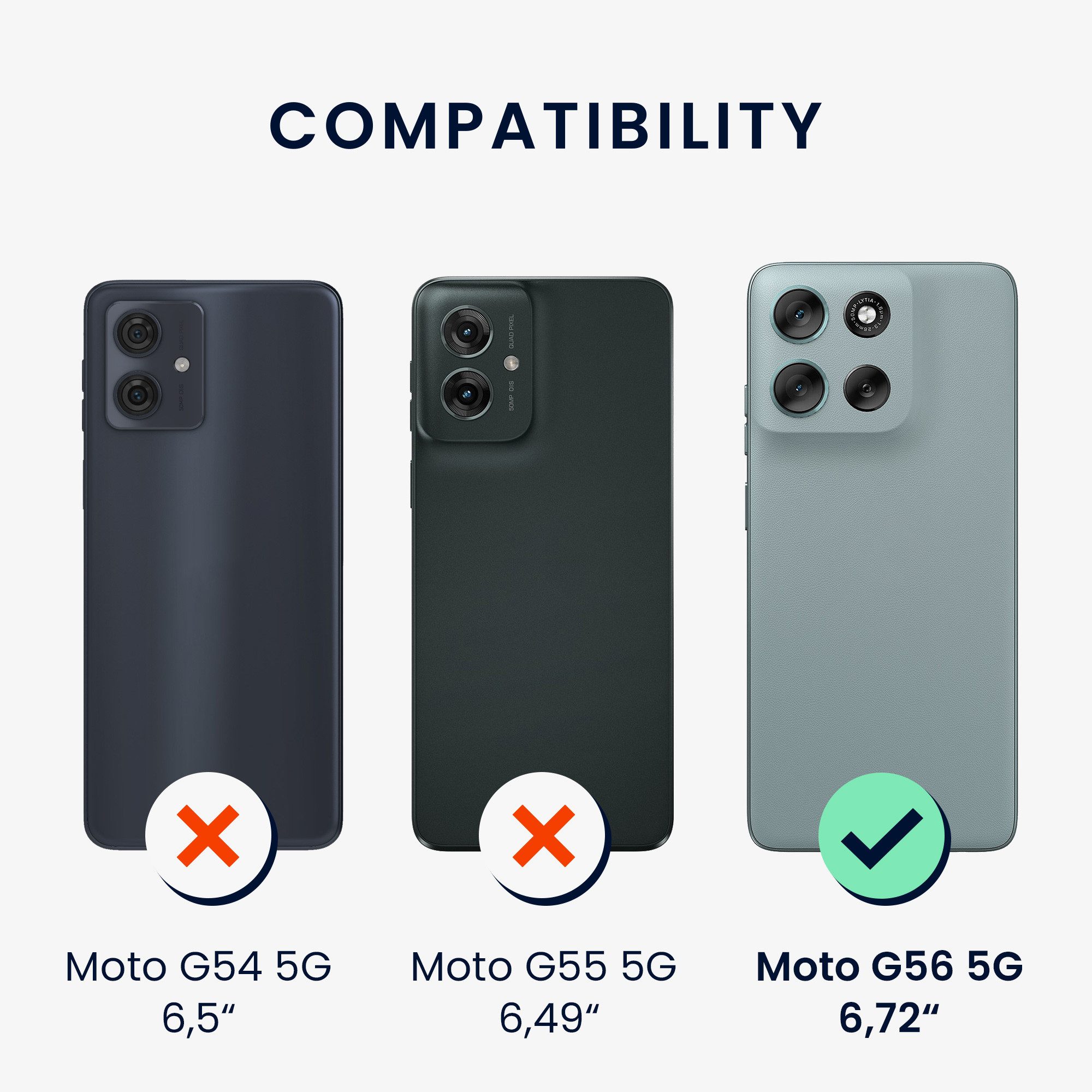kwmobile Smartphone-Hülle Handyhülle für Motorola Moto G56 5G Hülle, Weiches Handy Silikon Case - Schutzhülle Cover