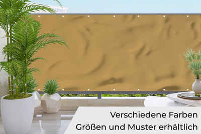 MuchoWow Balkonsichtschutz Ockergelb - Farbe - Herbst - Gelb - Fest - Farben (1-St) Balkonbespannung mit Metalösen, UV-beständig, Balkonbanner