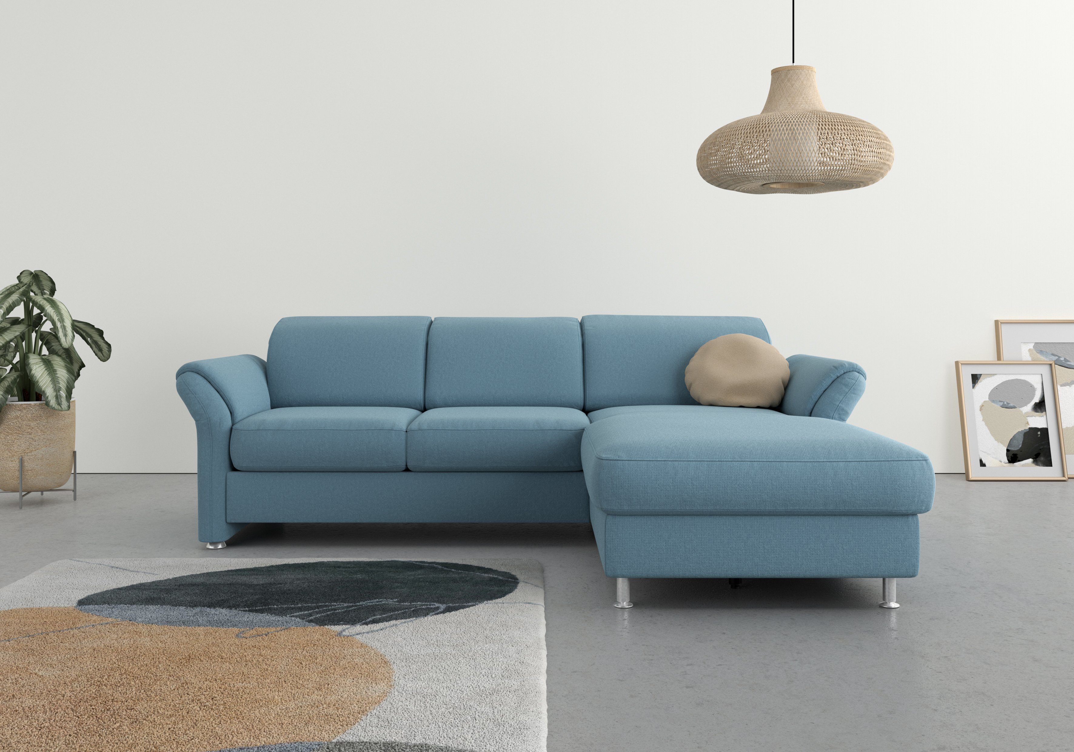 sit&more Ecksofa Apulia, und Armteilverstellung Bettfunktion, und Bettkasten wahlweise Kopf