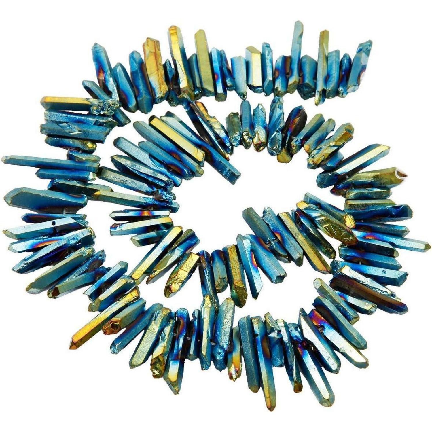LuxusKollektion Stein Perlen Titanium Beschichtet Regenbogen Grün grob 12mm 35mm Perlen