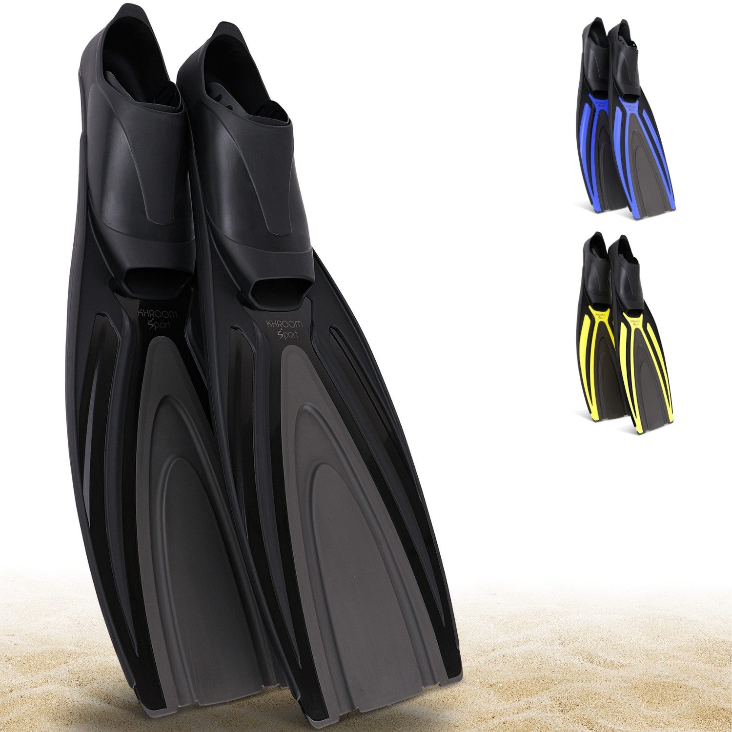 Khroom Flosse Taucherflossen Schwimmflossen Langflossen geschlossen Gr. 36-47 (lange Flossen, Premium Made in Italy)