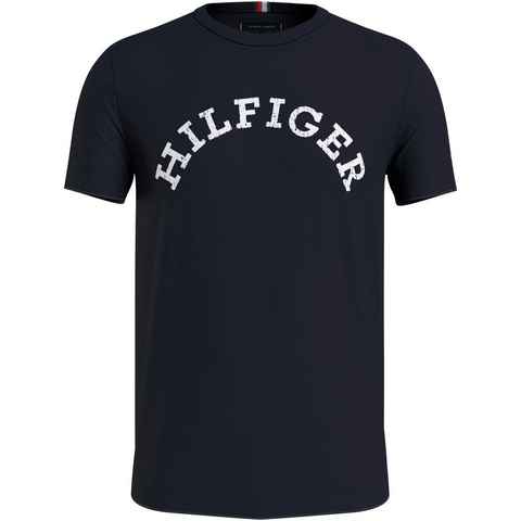 Tommy Hilfiger T-Shirt HILFIGER ARCHED TEE mit gebrochenem Markenprint