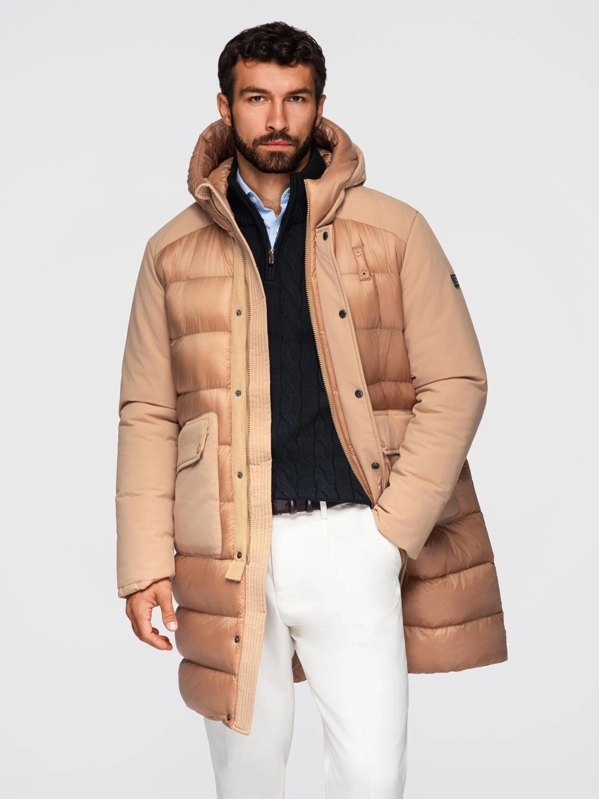 OMBRE Steppmantel Lange Steppjacke für Herren günstig online kaufen