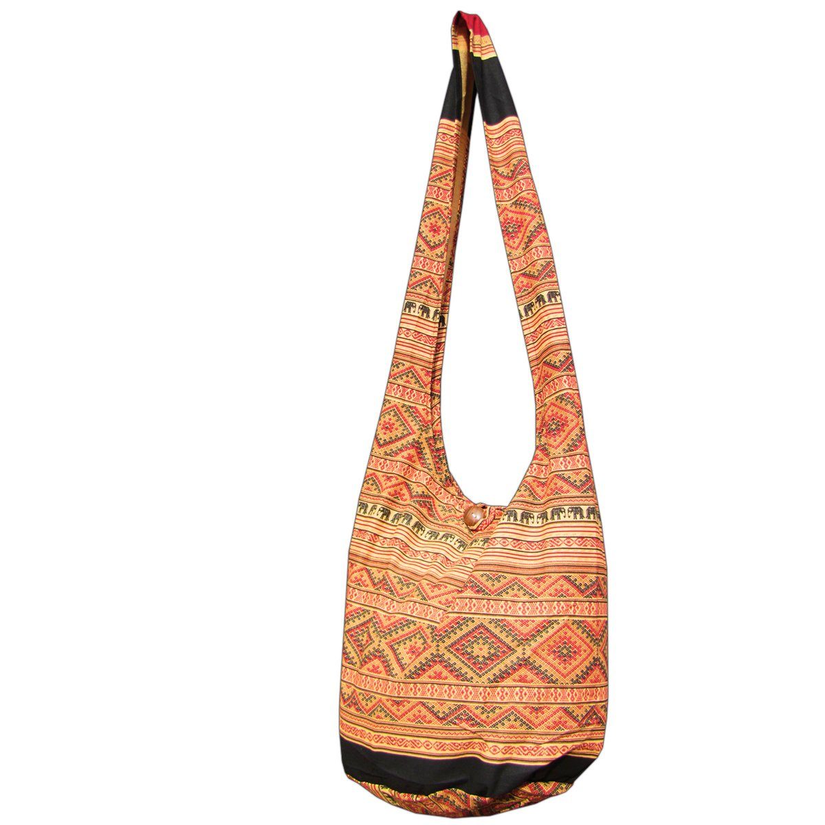Größen, Beigeton Beuteltasche in PANASIAM aus 100% Strandtasche Umhängetasche Elefant oder Wickeltasche als Baumwolle 2 geeignet Handtasche Schultertasche Schulterbeutel
