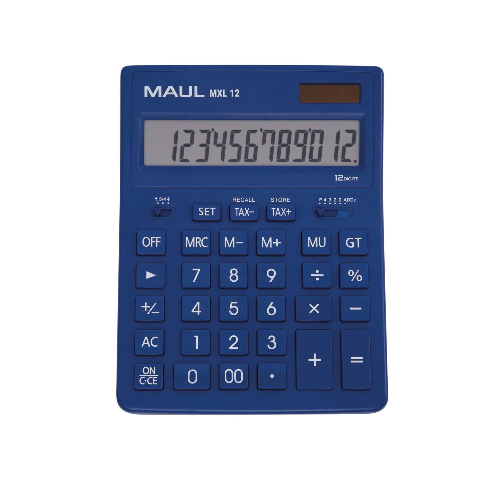 MAUL Taschenrechner MAUL Tischrechner MXL 12 Solar Batterie 1-zeilig, 12 Ziffern hellblau