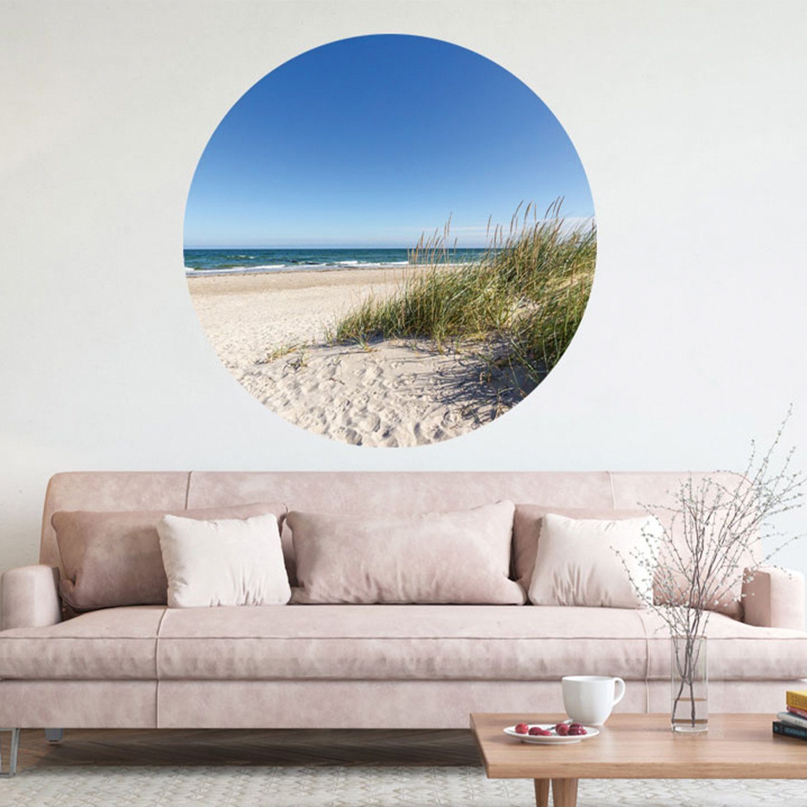 WallSpirit Wandsticker Wandaufkleber rund "Ostseedüne", Selbstklebend, günstig online kaufen