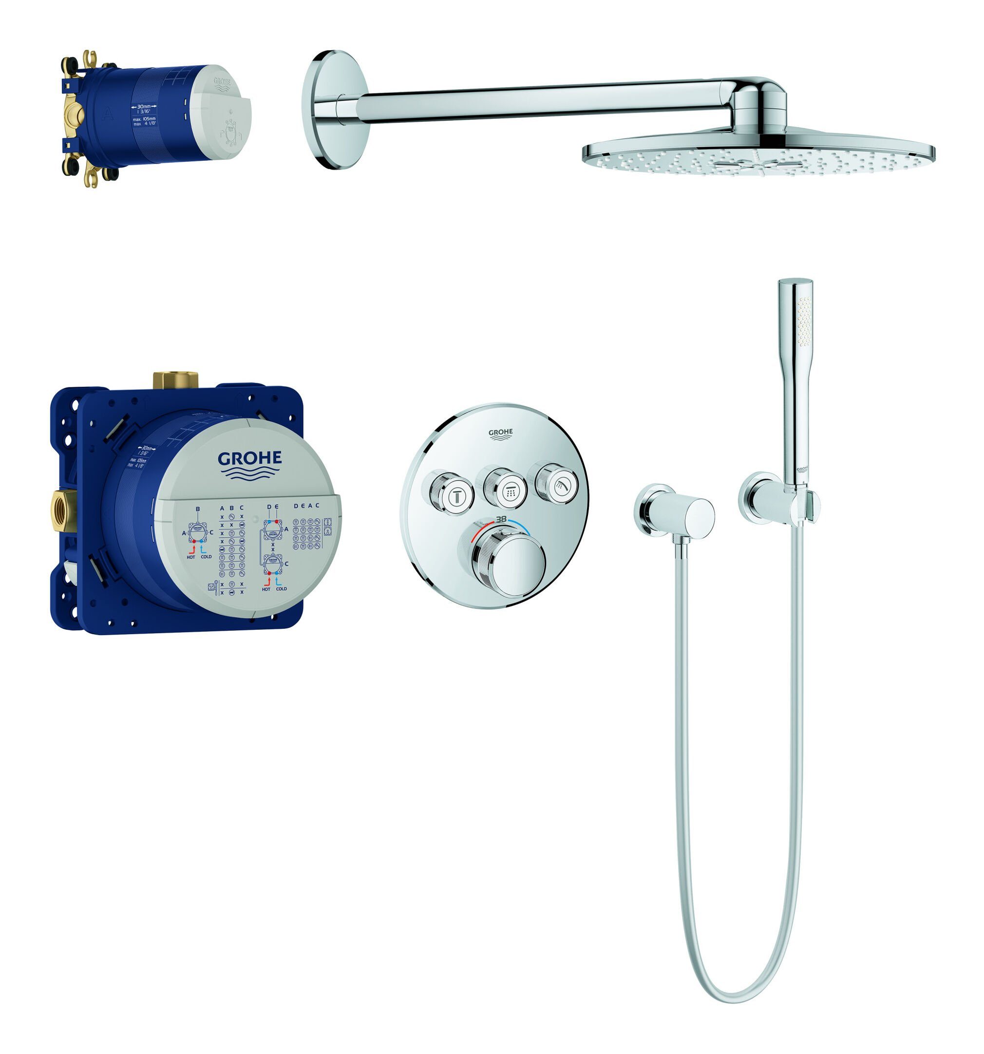 Grohe Duschsystem Grohtherm SmartControl, Mit Rainshower SmartActive 310 - Chrom