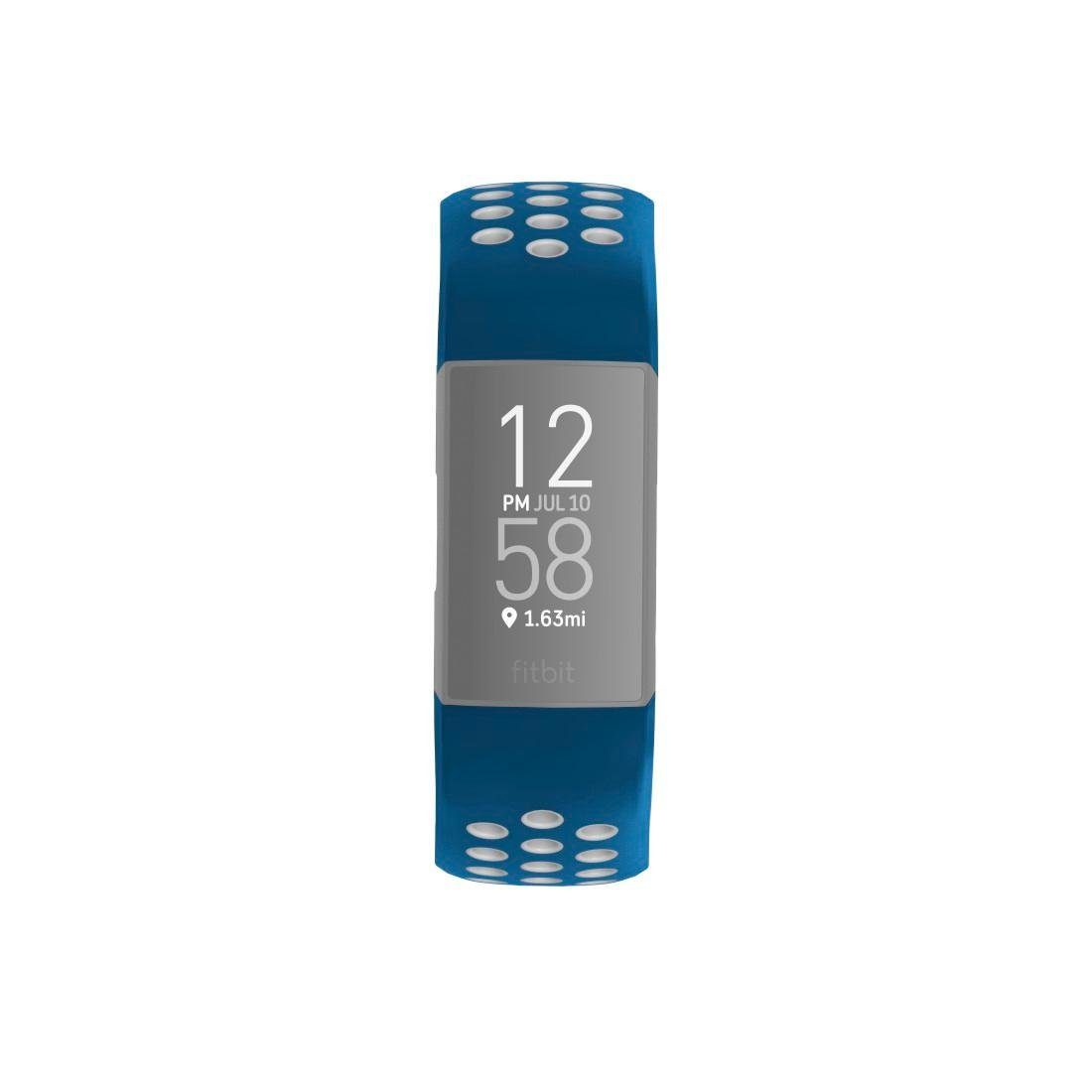 Hama atmungsaktives Sportarmband, Fitbit blau Charge Smartwatch-Armband Ersatzarmband Schmutzabweisend - 22mm, Rutschfest - Abwaschbar 3/4,