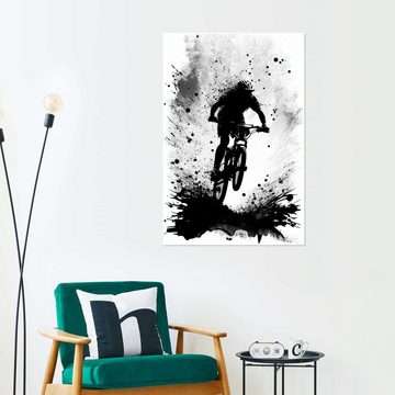 Posterlounge Poster Dreamscapes, Mountainbiker in Aktion, Malerei