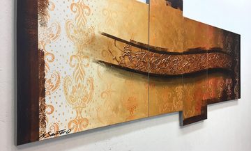 WandbilderXXL Gemälde Golden Wing 180 x 80 cm, Abstraktes Gemälde, handgemaltes Unikat