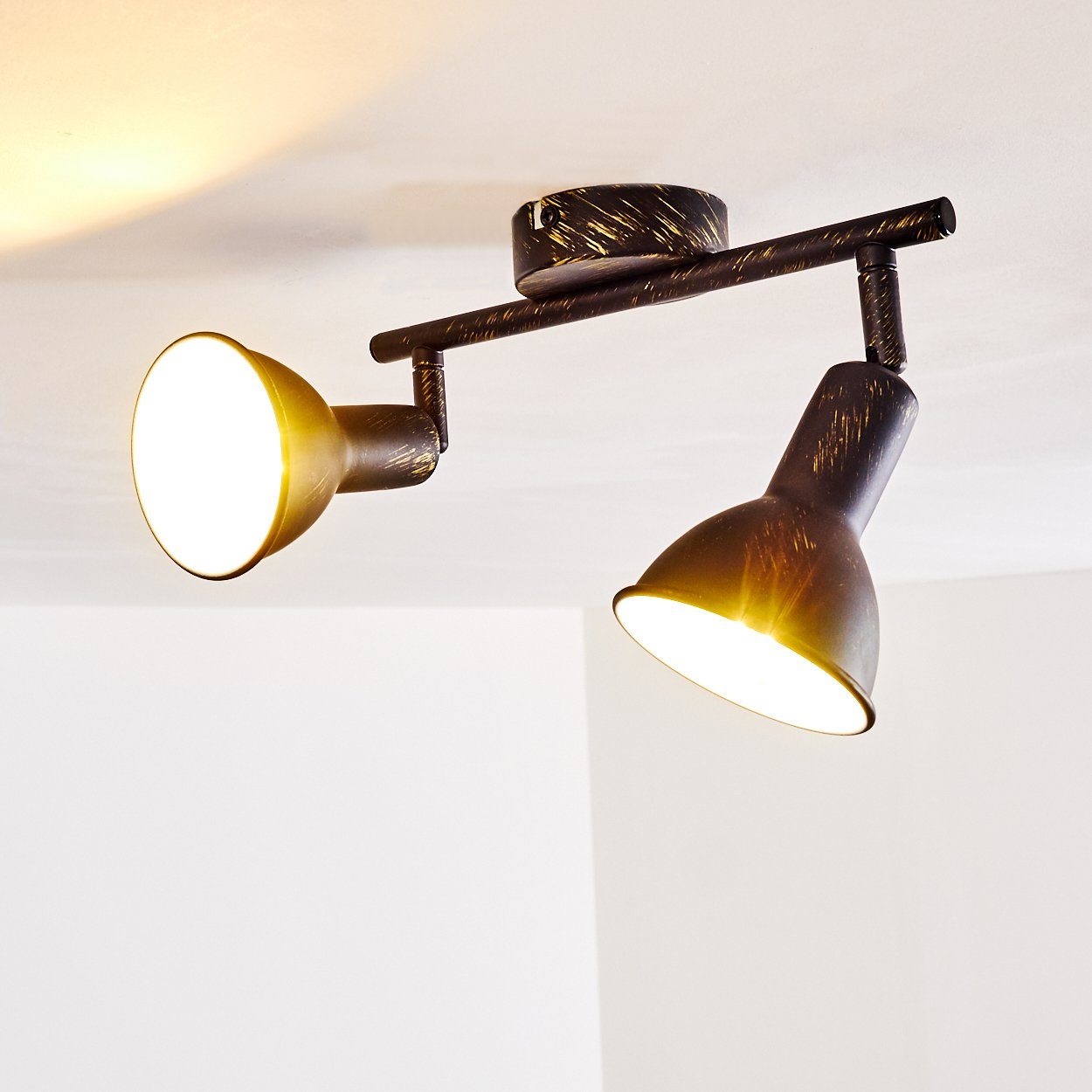 mit Design Retro/Vintage ohne Leuchtmittel, hofstein Metall Strahlern, in Deckenlampe im aus 2xE14, Deckenstrahler Schwarz/Gold/Weiß, verstellbaren »Celano«