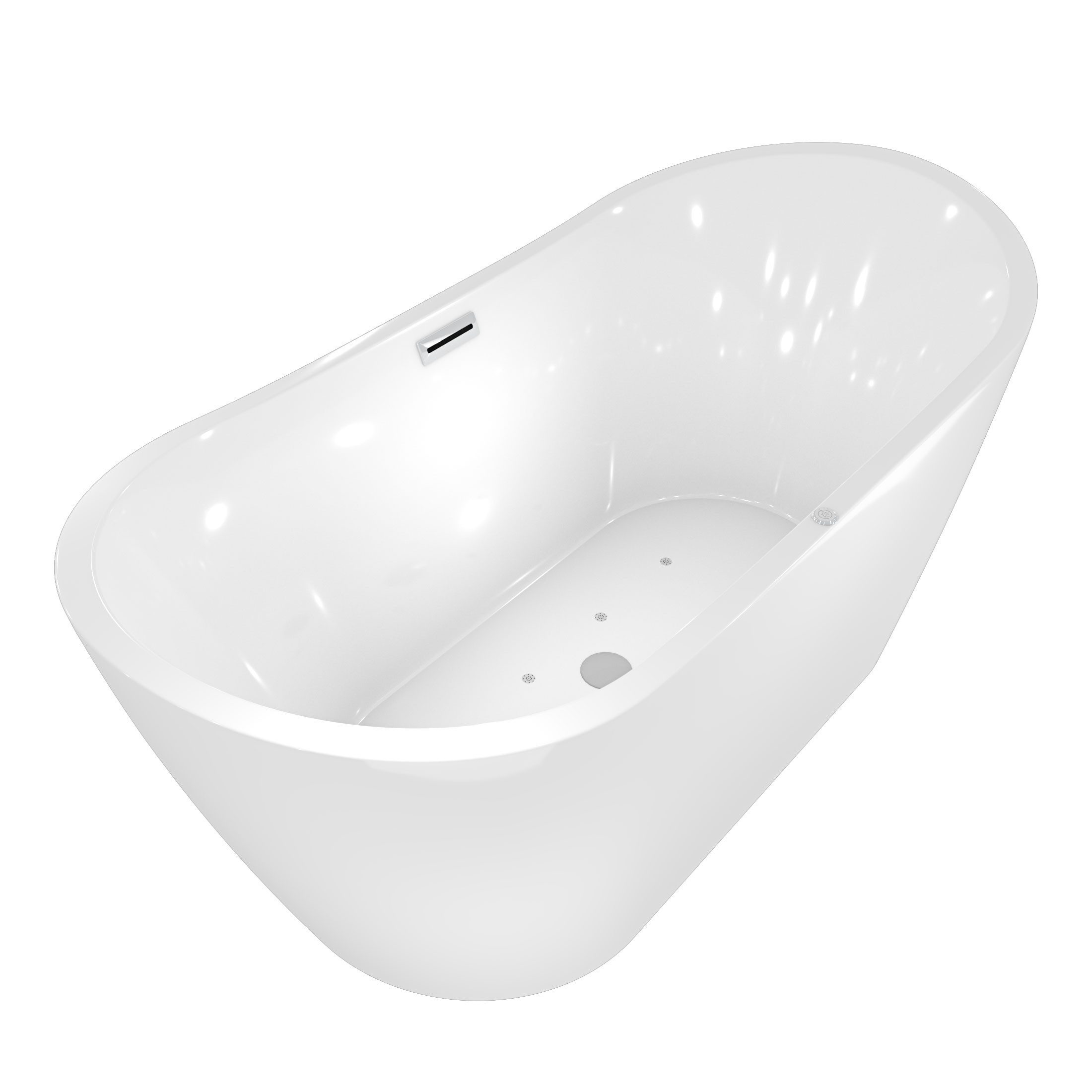 AcquaVapore Whirlpool-Badewanne freistehende Badewanne Wanne F13 180x92cm Whirlpool Luftmassage, (1-tlg), mit Ablaufgarnitur